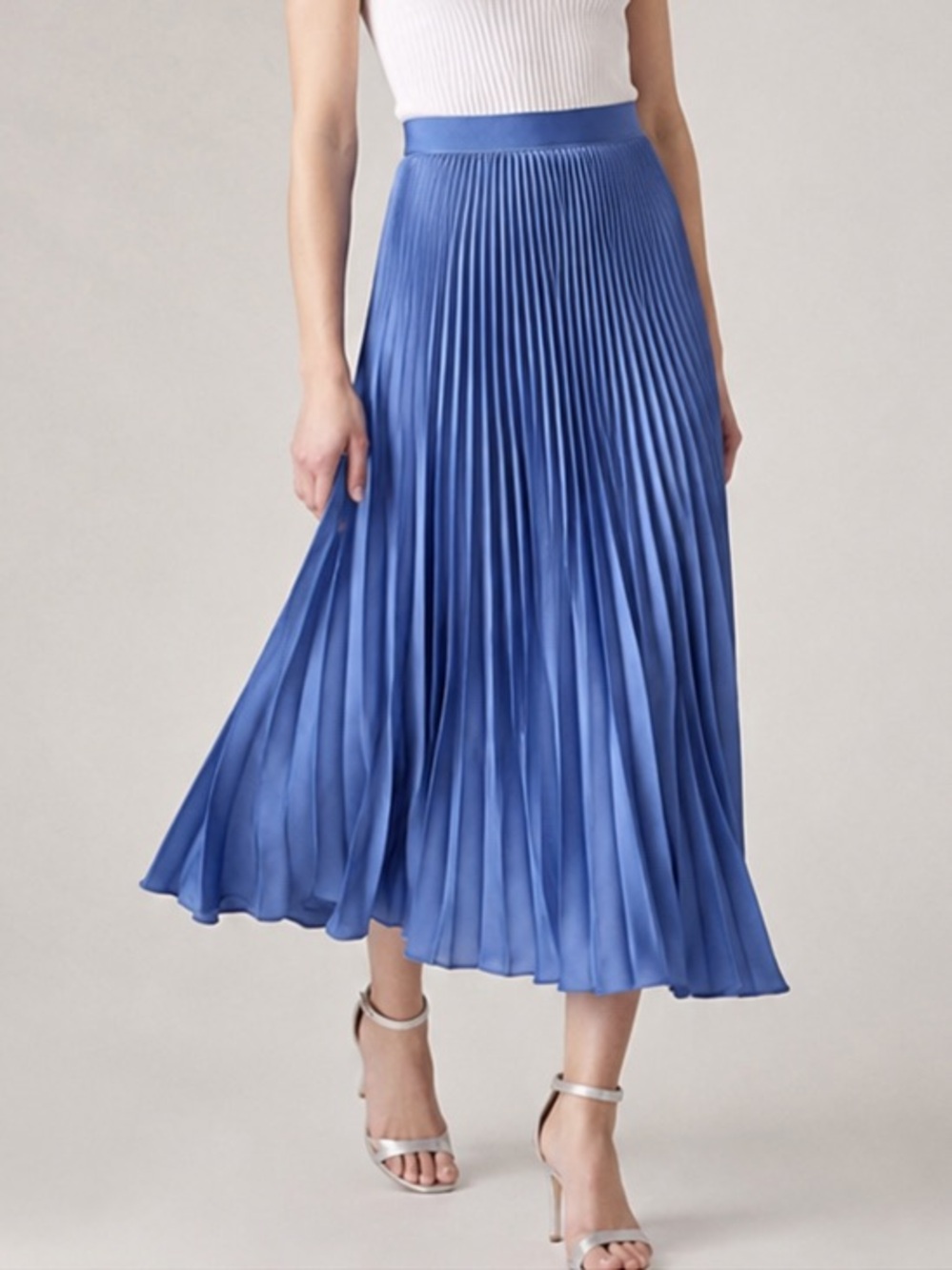 Pleated Maxi Skirt in Periwinkle